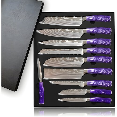 IZMAEL Set kuhinjskih noževa KN-13830 - 10kom / Ljubičasta Cijene