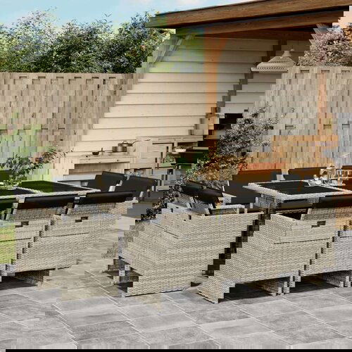  11-dijelni vrtni blagovaonski set s jastucima svijetlosivi Slike