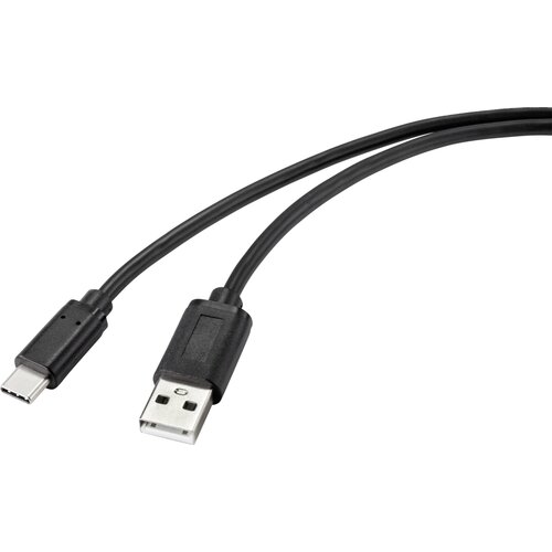 Renkforce USB kabel USB 2.0 USB-C&reg; vtič\, USB-A vtič 2.00 m črna s protimikrobno povr&scaron;ino RF-4695144, (20416571) Cene