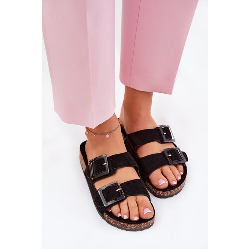 Boto Women's Sandals With Buckles On Cork Sole Black Sercele Cijene