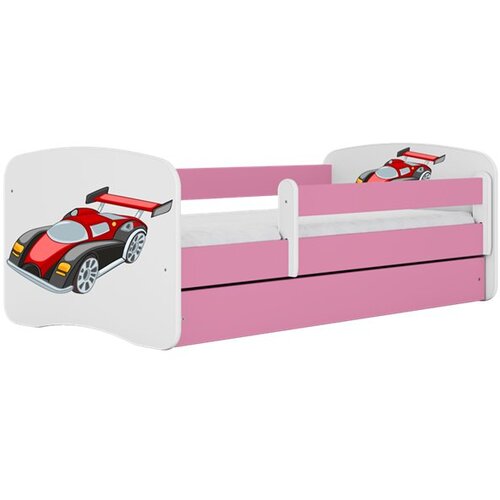 HAPPYKIDS Dječji krevet Dreamy trkaći auto 140x70 sa madracem bez ladice Rozičasta Cene