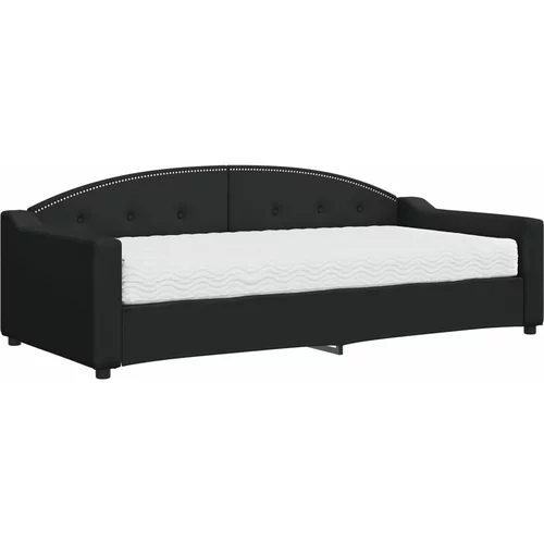 vidaXL Dnevna postelja z vzmetnico črna 90x200 cm blago, (20936738)
