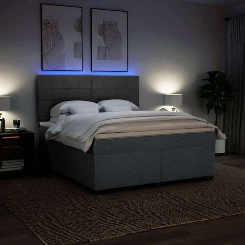 VidaXL Okvir kreveta s oprugama i madrac svjetlosivi 180x200cm tkanina Slike
