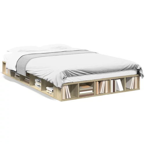  Okvir za krevet boja hrasta 140x190 cm od konstruiranog drva