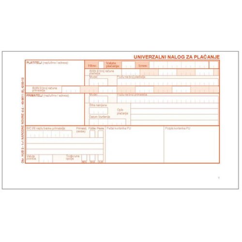 NARODNE NOVINE - EOP OBRASCI OBRAZAC HUB-3(1 PLUS 1) 174X4-MINI KUTIJA 450 FOKUS Slike