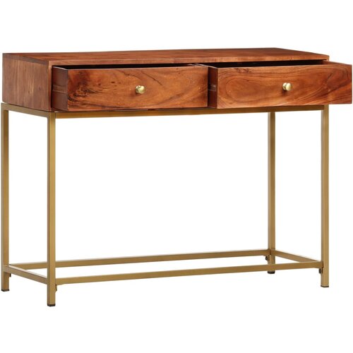 Maison Chic konzolna miza - miza ob steni 100x35x76 cm trden akacijev les, (21785948) Slike