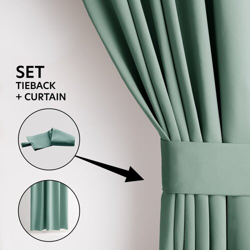 Restilo Mentolno zelena zavesa za delno zatemnitev 140x175 cm Kierra &amp;ndash; Slike