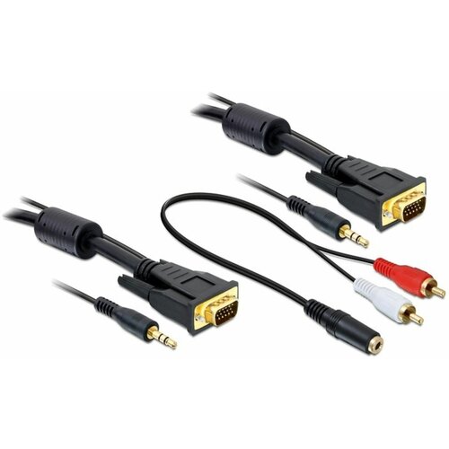 Delock kabel 1:1 SVGA 15 m-m 5m+AVDIO 3,5mm Stereo 84454, (21028069) Slike