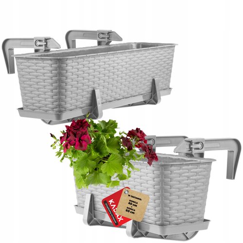 KADAX Balkonski lonec 40+60 cm, stojalo za cvetlične lončke, ročaji 2 kosa, (5000352678) Cene
