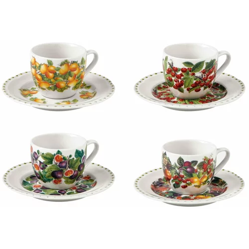Brandani Komplet 4 porcelanastih skodelic in krožnikov Le Primizie