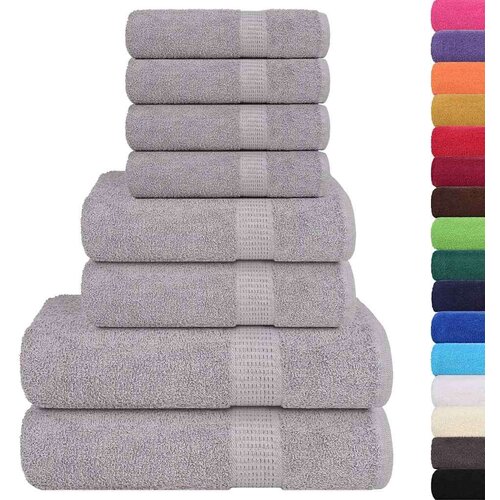 vidaXL Komplet brisač 8-delni siva 360 gsm 100% bombaž Cene