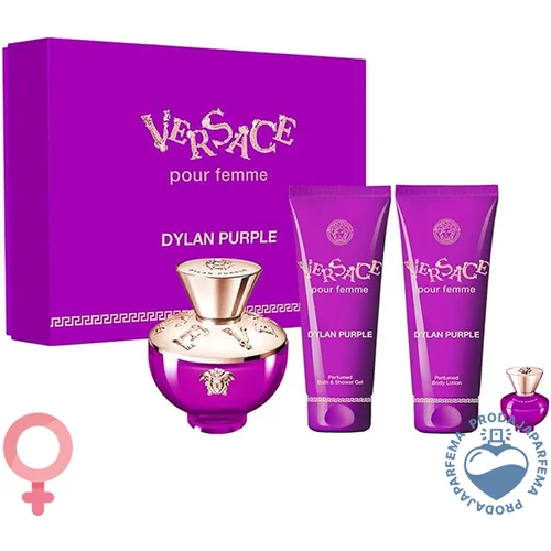 Versace Dylan Blue Purple 90ml EDP + minijatura 5ml + Body Losion 100ml + Gel za tuširanje 100ml