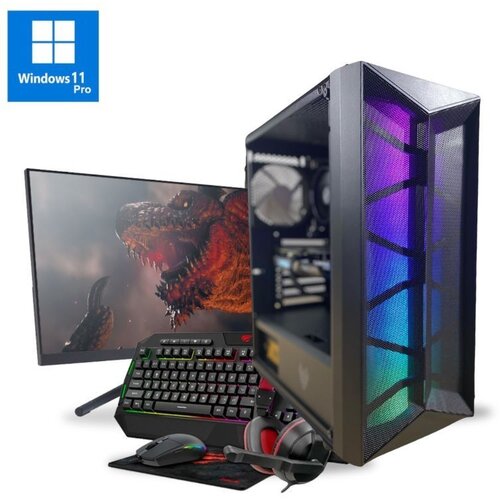 Aures Gaming Revolution osnovni gaming pc paket A55 RTX35- ryzen 5 5500- DDR4 16GB- ssd 500GB- rtx 3050- wifi - monitor 24&amp;#039; full hd &amp;amp; accesorios - Win11 pro, (21738681) Slike