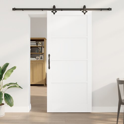vidaXL Drsna vrata s kompletom opreme Bele 93x211 cm Trden les Bor, Notranja vrata 'ORKDAL'Bele 93x211x4 cm Trden les Bor Cene