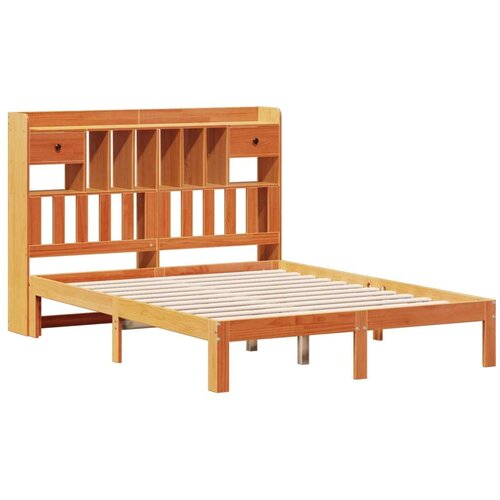  Krevet s regalom za knjige bez madraca 135 x 190 cm od borovine Slike