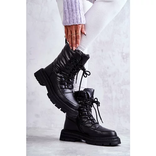 Kesi Women's Lace-up Snow Boots GOE KK2N4017 Black