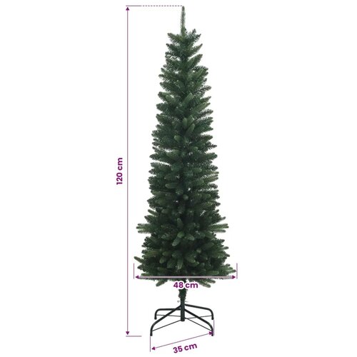  Umjetno usko božićno drvce s kuglicom 120 cm 150 LED lampica - 120 cm s LED žaruljama i bijelim kuglicama Zelena Slike