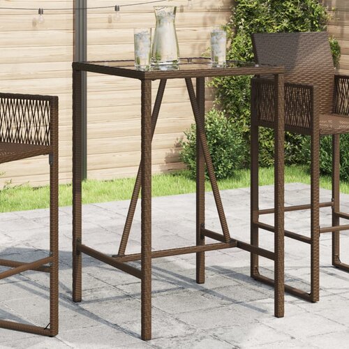 VidaXL Vanjski barski stol smeđi 70 x 70 x 110 cm od poliratana Slike