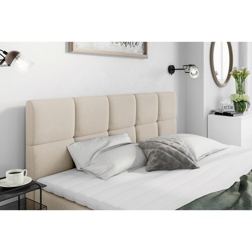 Livetastic postelja z vzmetnico 180 cm x 200 cm , les, tekstil, leseni material krem barve Slike