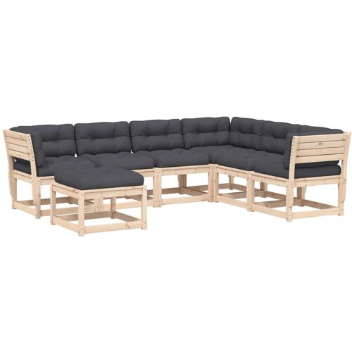 Maison Chic Seti vrtnega pohištva - Vrtna garnitura - Vrtni pohištvo set 7-delna z blazinami trdna borovina, (21801068) Cene