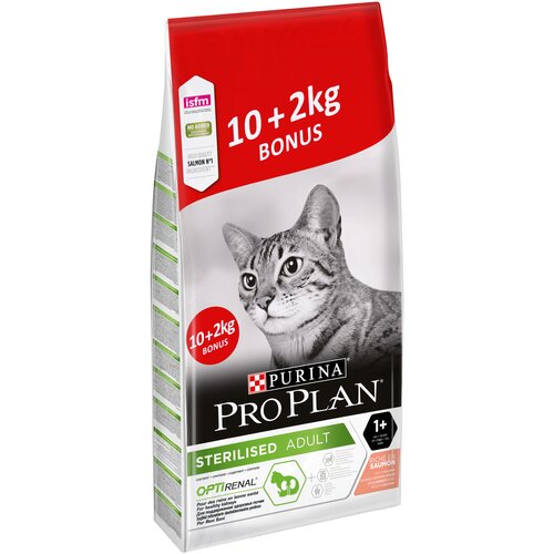 Pro Plan 10 + 2 kg gratis! 12 kg PURINA Sterilised Adult - Bogata lososom Slike