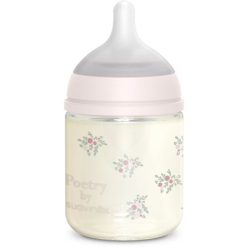 Suavinex Poetry SX Pro Physiological S steklenička za dojenčke 0 m+ Slow Flow - Pink 120 ml Slike