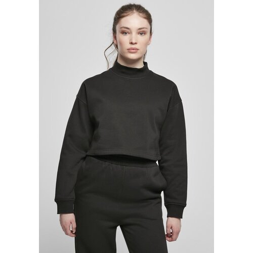 Urban Classics Ladies Cropped Oversized Sweat High Neck Crew Black Slike
