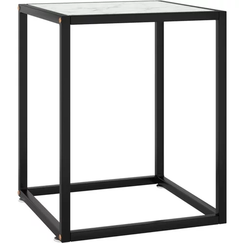  Klubska mizica črna z belim marmornim steklom 40x40x50 cm