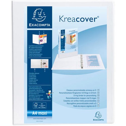 Exacompta predstavitveni prstan za registrator, A4 Maxi, bel, 4D obroč, (21652753) Cene