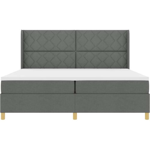 Box Spring Krevet s Madracem &amp;amp;amp LED Tamno Siva 200x200 cm Tkanina Slike