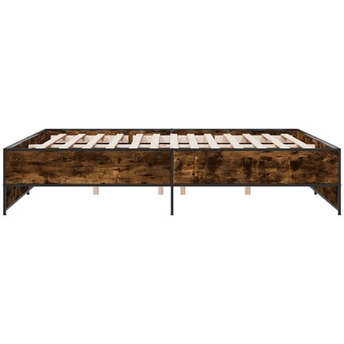  Okvir za krevet boja hrasta 200x200cm konstruirano drvo i metal Slike
