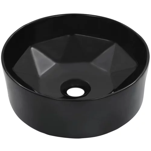 vidaXL Umivalnik 36x14 cm keramičen črn