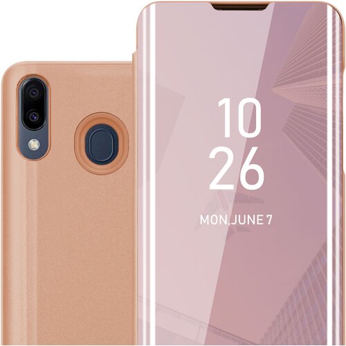 Cadorabo CARE, združljiv s Samsungom v Kunzit Pink - prozorno za za&amp;scaron;čito z ogledalom z zrcalo z funkcijo stojala 360 stopinj za&amp;scaron;čita, (20569590) Slike