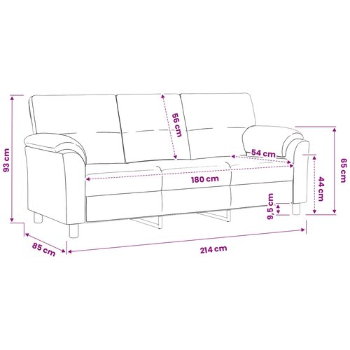 SOFA Policijska plava 214 x 85 x 93 cm Bar&amp;scaron;un Slike