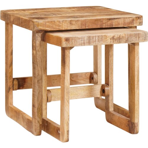 vidaXL Konec mize Rjava trden mangov les Cene