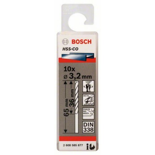 Bosch burgija za metal HSS-Co, din 338 3,2 x 36 x 65 mm, 1 komad ( 2608585877. ) Cene