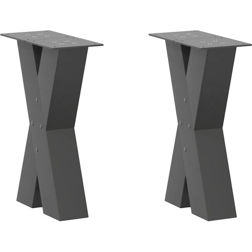  Noge za klub stolić u obliku slova X, 2 kom, antracit, 28 x (42-43) cm, čelik Cene