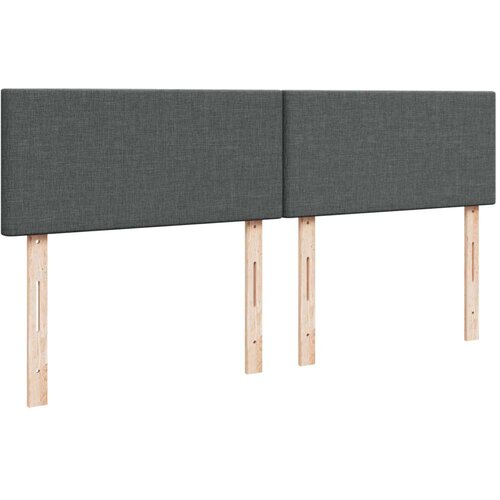 VidaXL Krevet s oprugama i madracem tamnosivi 200 x 200 cm od tkanine Slike