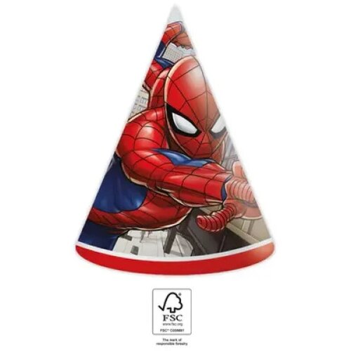 Spiderman crime fighter party kapa 6 kom ( PS93952 ) Slike