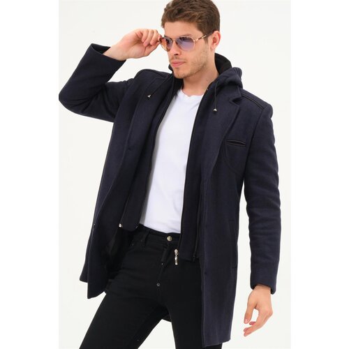 Dewberry PLT8371 DEWBRRY MENS COAT-DIAGONAL NAVY BLUE Slike