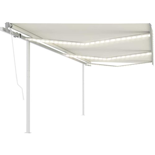vidaXL Avtomatska tenda LED + senzor 6x3 m krem Cene