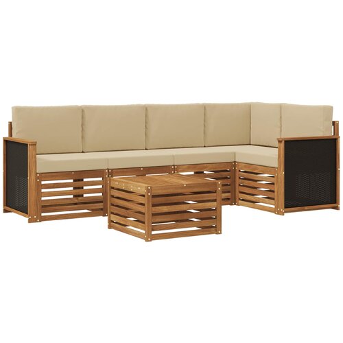 vidaXL Kotna sedežna garnitura z blazino 5 pcs Naravna, (5000283842) Cene