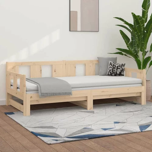  Izvlečna dnevna postelja trdna borovina 2x(80x200) cm, (20600874)