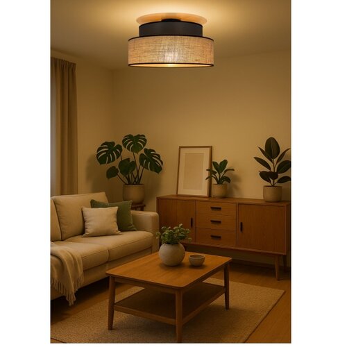  plafonska lampa boho 1xE27/60W/230V prečnik 40 cm braon/bež Slike