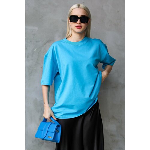 Madmext T-Shirt - Blue - Oversize Slike