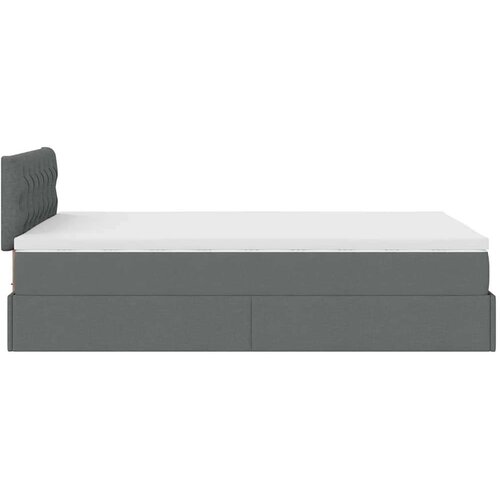 VidaXL otomanski krevet s madracem tamnosivi 120x190 cm tkanine Slike