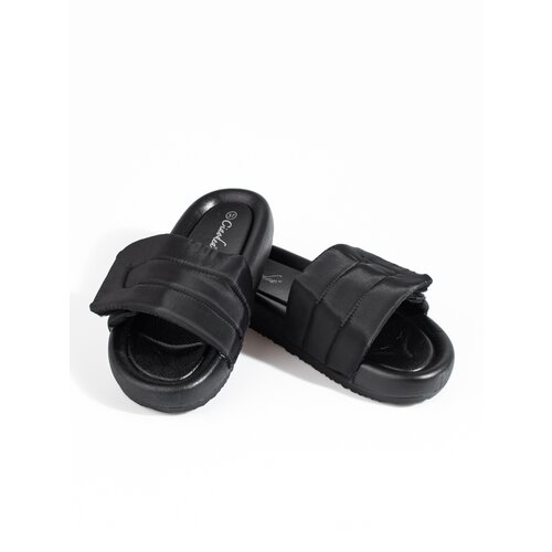 SHELOVET Black women&amp;#039;s velcro slippers Slike