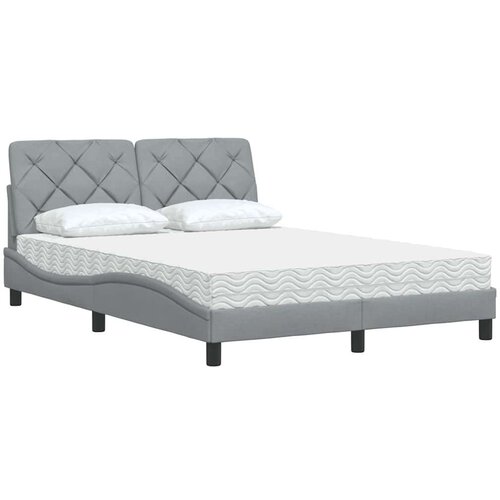 vidaXL Krevet s madracem svjetlosivi 120 x 200 cm od tkanine Cene