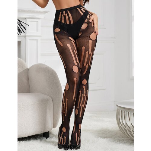 Adam i Eva crne seksi poderane mrežaste čarape H3580 Slike