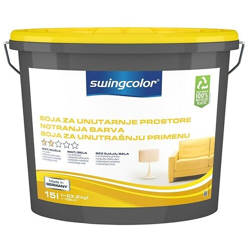 SWINGCOLOR Boja za zid (Bijela, Mat, 15 l) Cijene